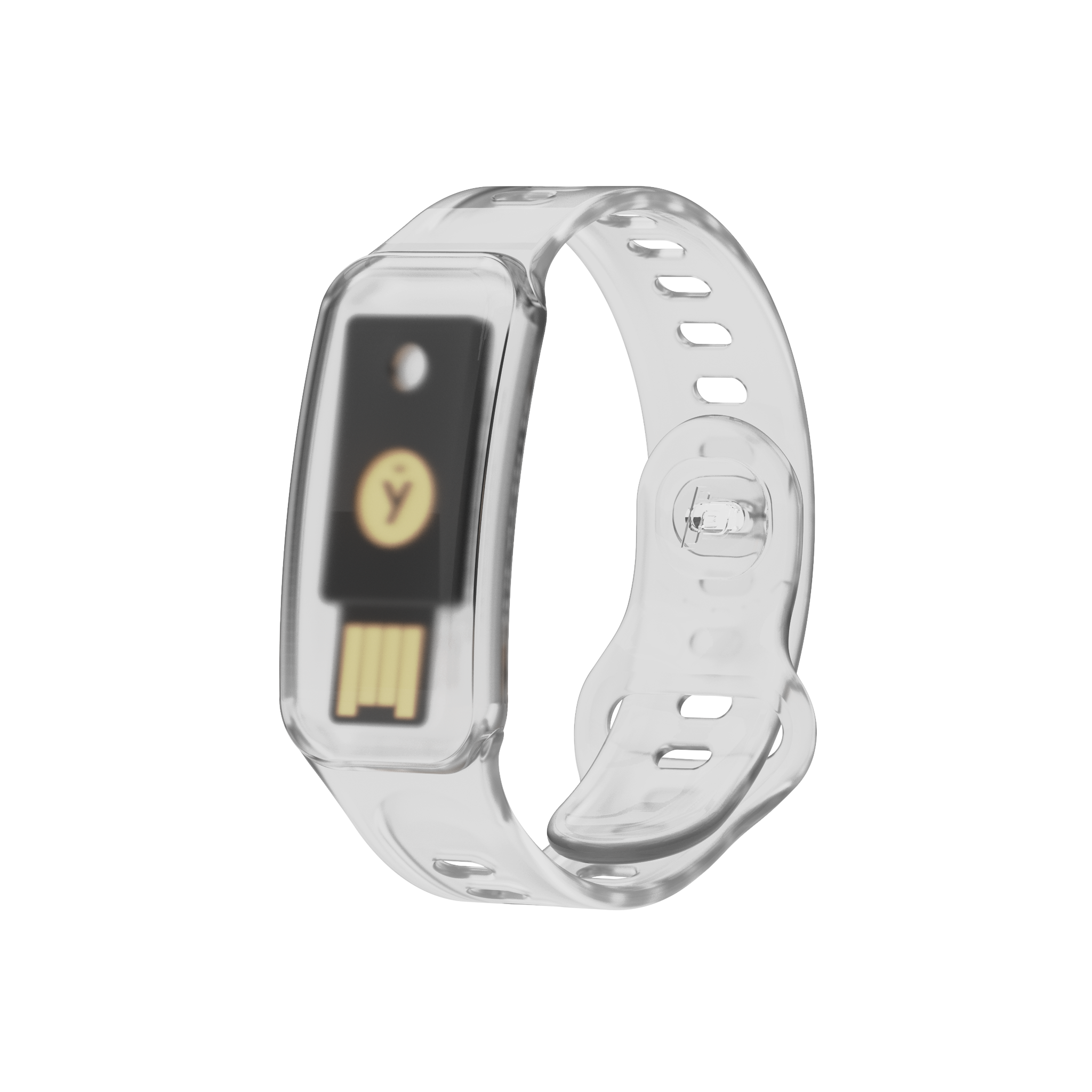 Clear PocketBands PassBand YubiKey Holder USB Bracelet